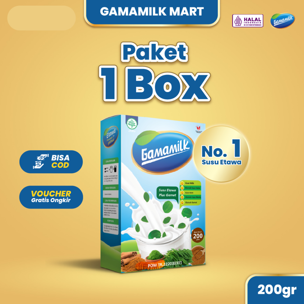 

1 Box Gamamilk Susu Etawa dengan Ekstrak Herbal Pilihan Sudah Terdaftar BPOM