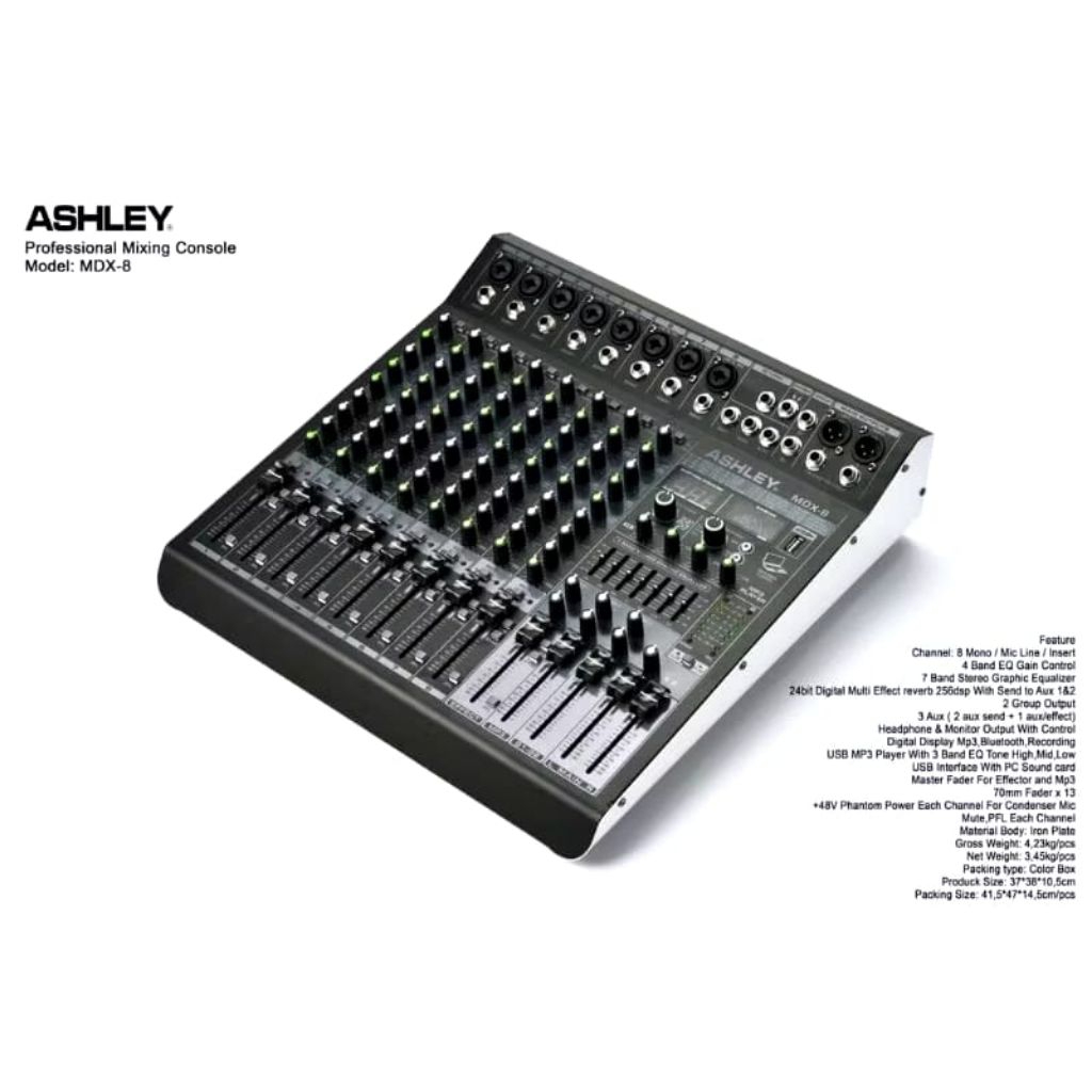 Mixer Audio 8 Channel Ashley MDX8 MDX-8 MDX 8 NEW Original TERBAIK