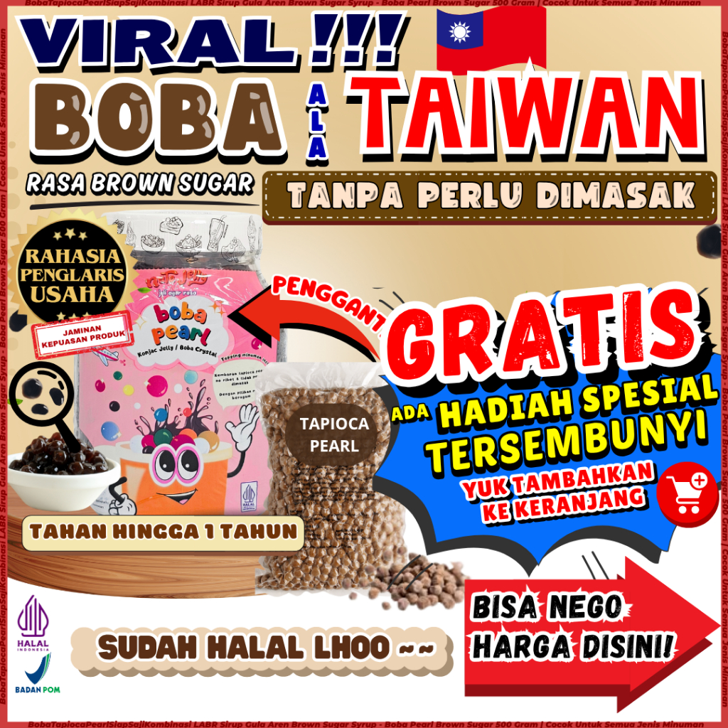 

BobaTapiocaPearlSiapSajiKombinasi LABR Sirup Gula Aren Brown Sugar Syrup - Boba Pearl Brown Sugar 500 Gram | Cocok Untuk Semua Jenis Minuman