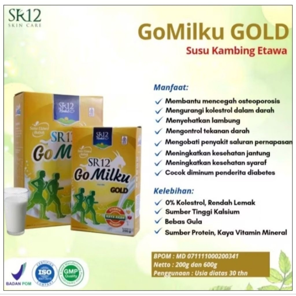 

Susu Kambing Etawa Etawalin Etawaku Gomilku Gold SR12 Rendah Lemak Tinggi Kalsium Bebas Gula