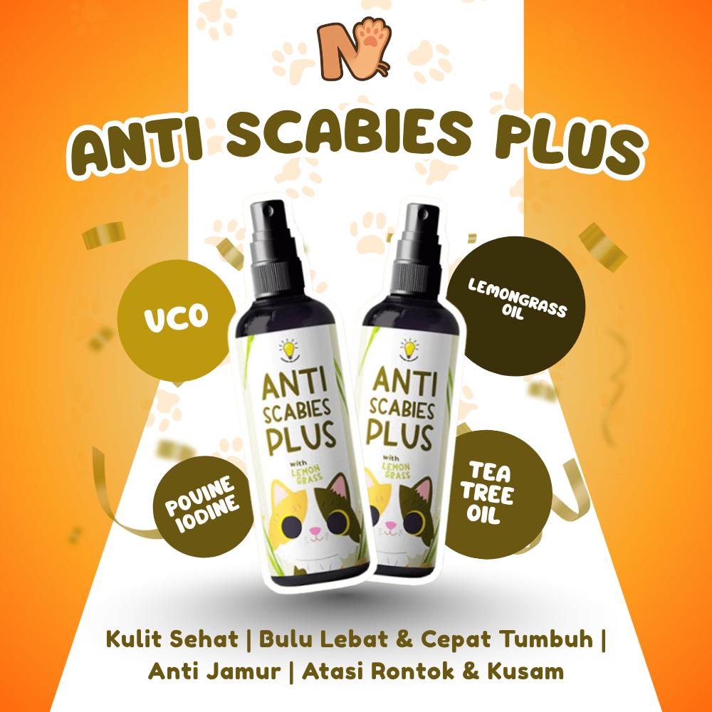 Obat Kulit Scabies & Jamur Clever Solutions | Anti Scabies Plus untuk Anjing Kucing | Penghilang Jam