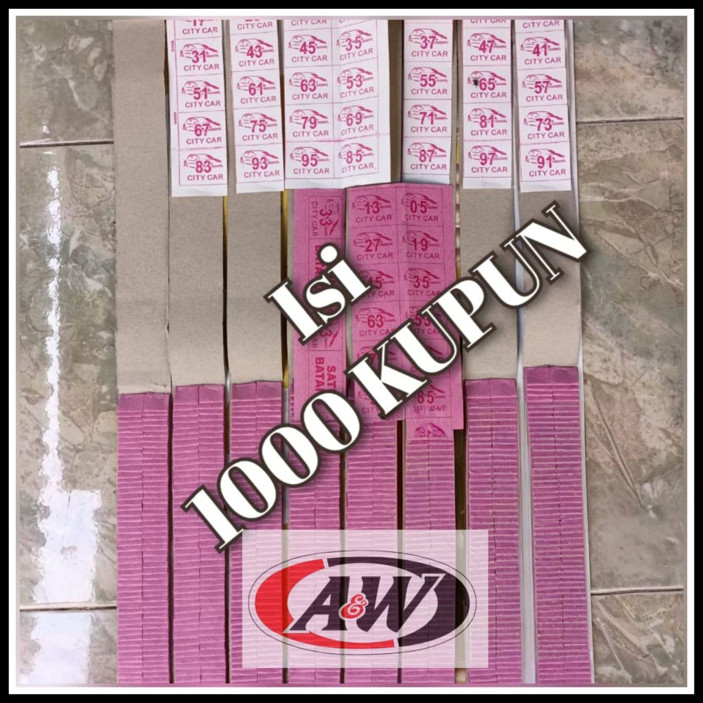 

KOLASE CABUTAN KOSONGAN isi 1000 KUPON BONUS KERTAS DUPLEK