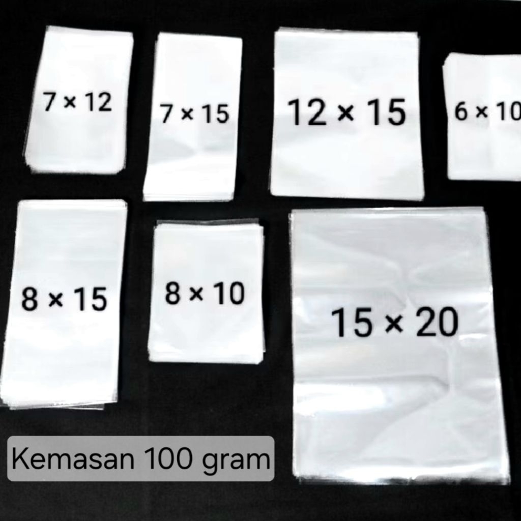 [100gram] Plastik Opp/Plastik Kaca Bening Tanpa Lem/Kemasan 100 gram