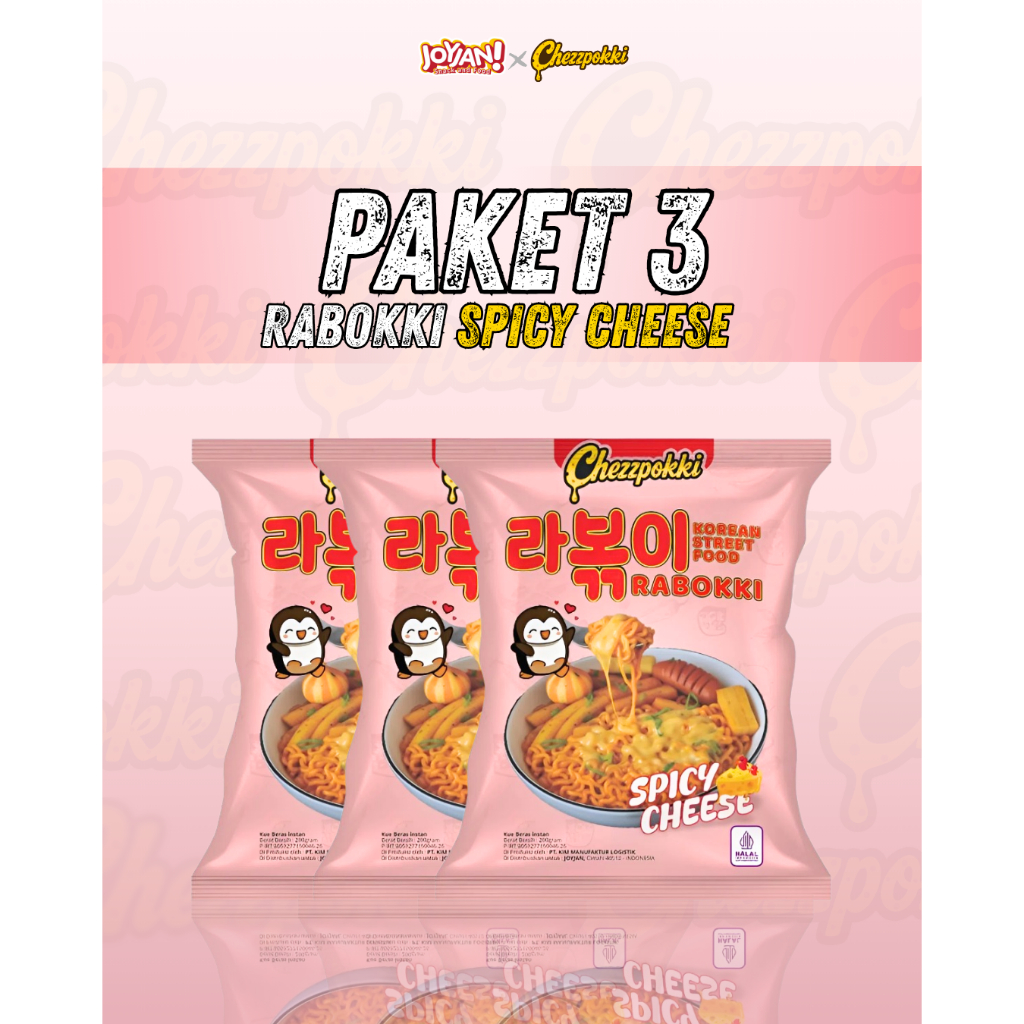 

PAKET 3 Joyjan X Chezzpoki - Rabokki Spicy Cheese Korean Food Keju Pedas Nikmat Viral Makanan Instan
