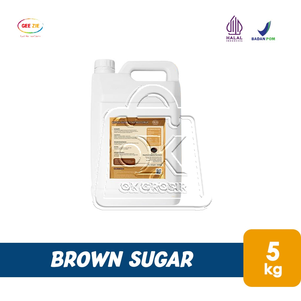 

Brown Sugar Syrup GEEZIE Signature Sirup Gula Gee Zie Brown Sugar Cair (Jerigen 5 Kg)