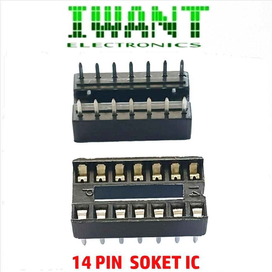 SOKET IC 14P 7X2 SOCKET IC 14PIN 14P SOKET IC 14 PIN DUDUKAN IC 14 KAKI