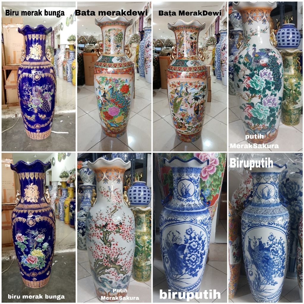 1 pc guci keramik tinggi 90 cm keramik/Vas guci import HARUS TAMBAH PACKING KAYU