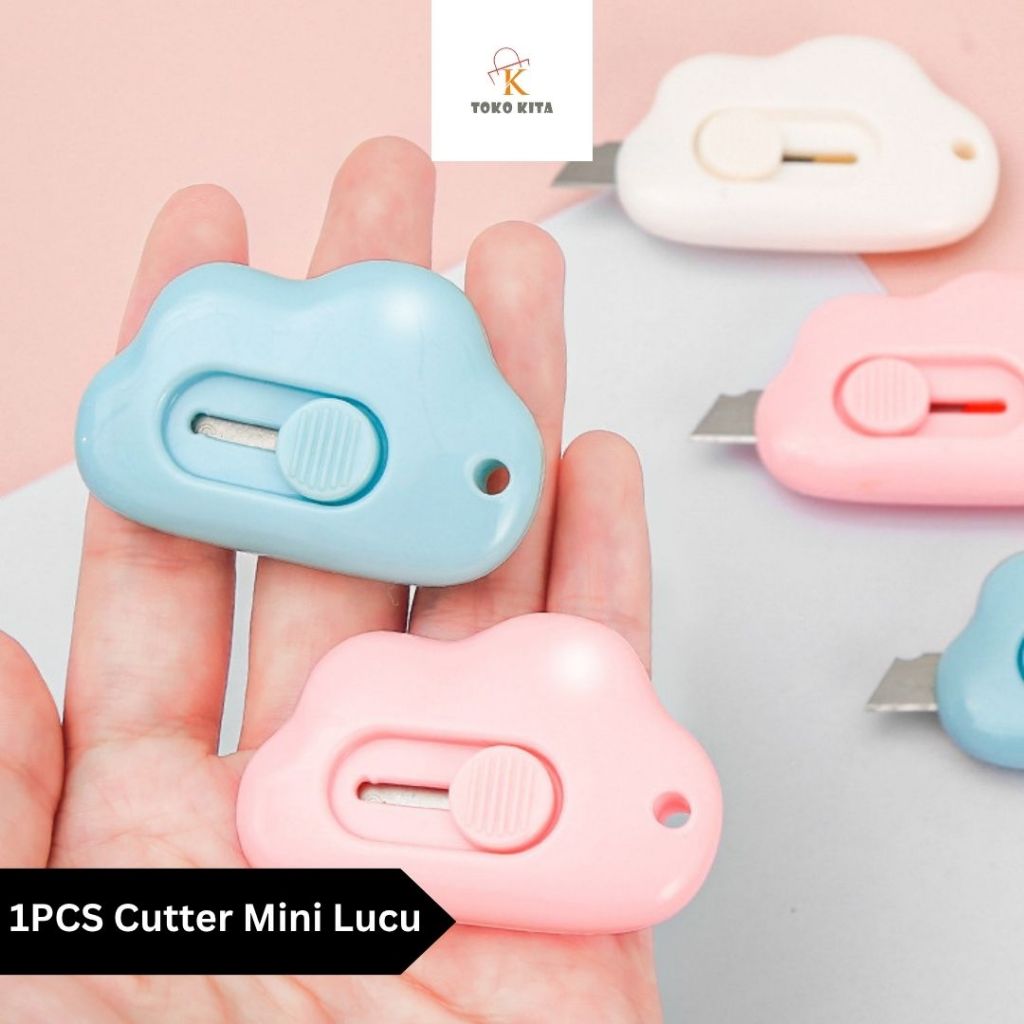 

1PCS Cutter Mini Cutter Mini Pisau Kecil Bentuk Awan Lucu Cute Travel Cutter
