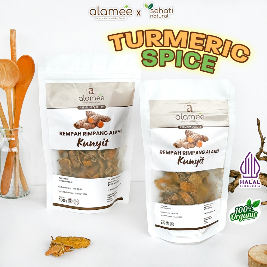 

ALAMEE Kunyit Kering Dried Turmeric Rempah Rimpang Organik Alami Siap Saji 50 GR