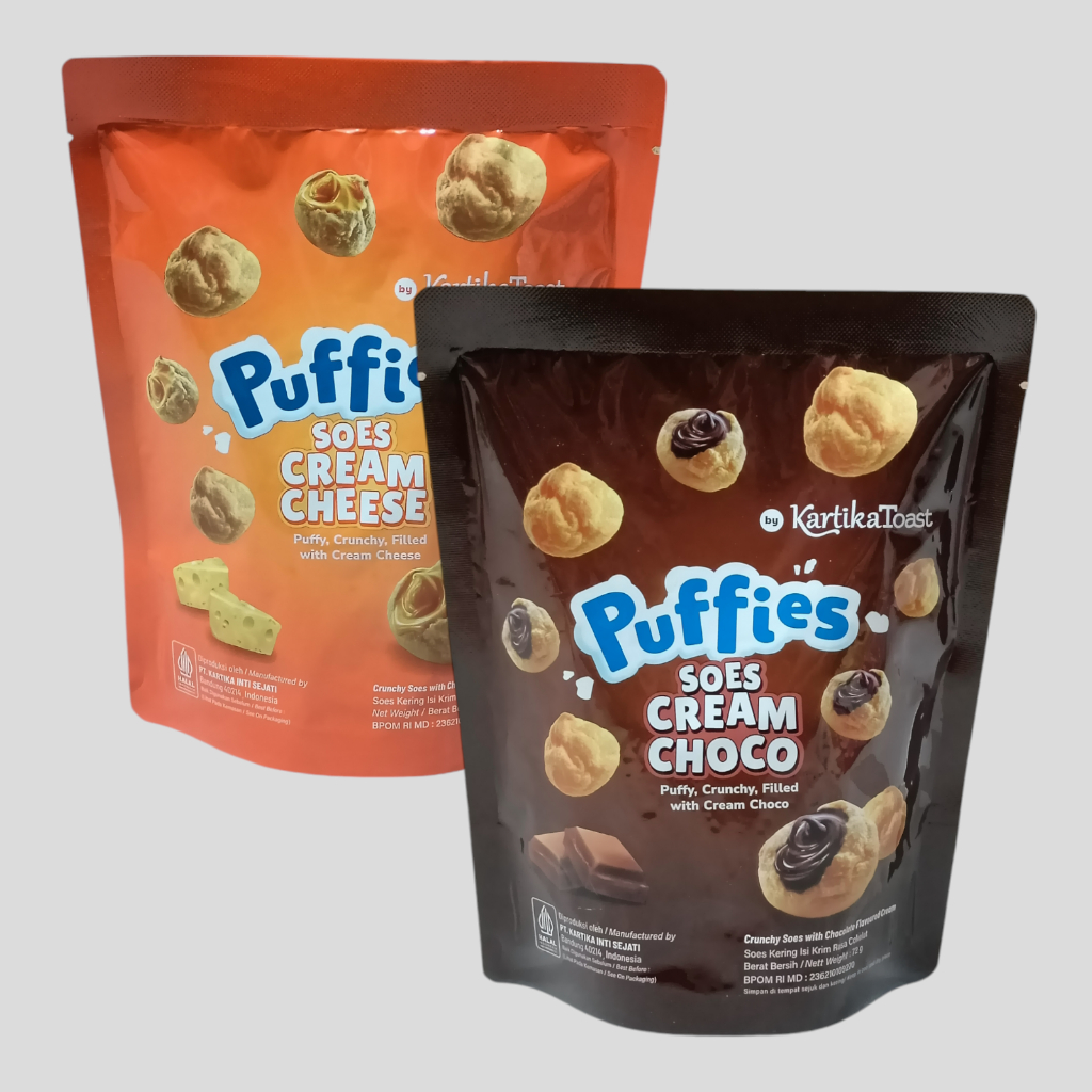 

Kartika Toast PUFFIES Soes Cream Choco & Cheese Biskuit Pouch 72gr