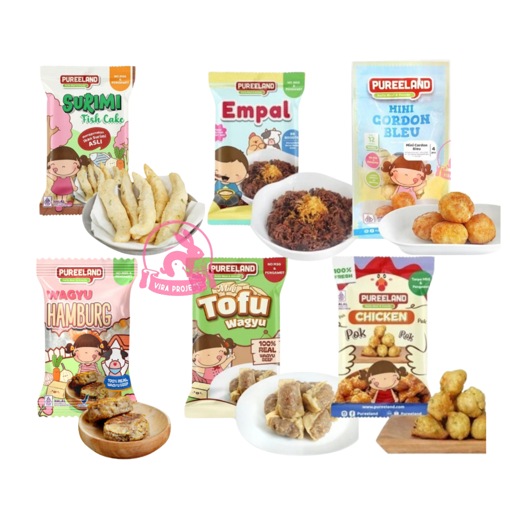 

12+PUREELAND FROZEN LAUK SIAP SAJI/CORDON BLEU/CHICKEN POK POK/SURIMI FISH/BEEF BURGER/EMPAL/NON MSG