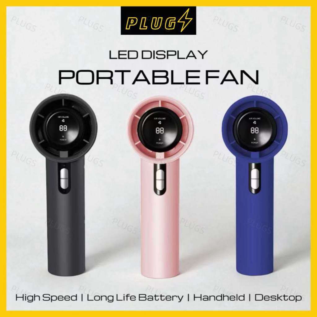 [COD] PLUGS Kipas Angin Mini Portable USB Genggam WX638 Layar LED Angin Kencang 100 High Speed Handh