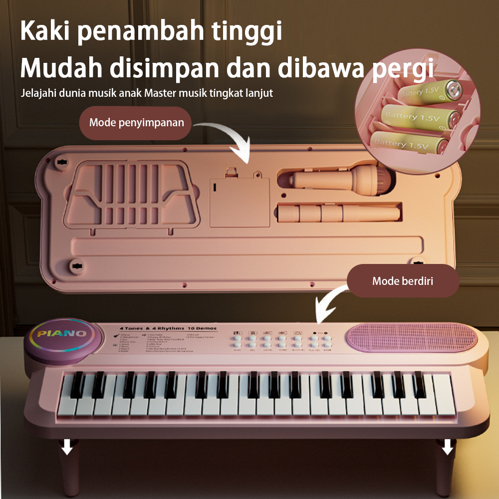 BEST DEALS BABYCOLOR Piano 37/61 Keys Piano Elektrik Keyboard Piano Portable Alat Keyboard Musik