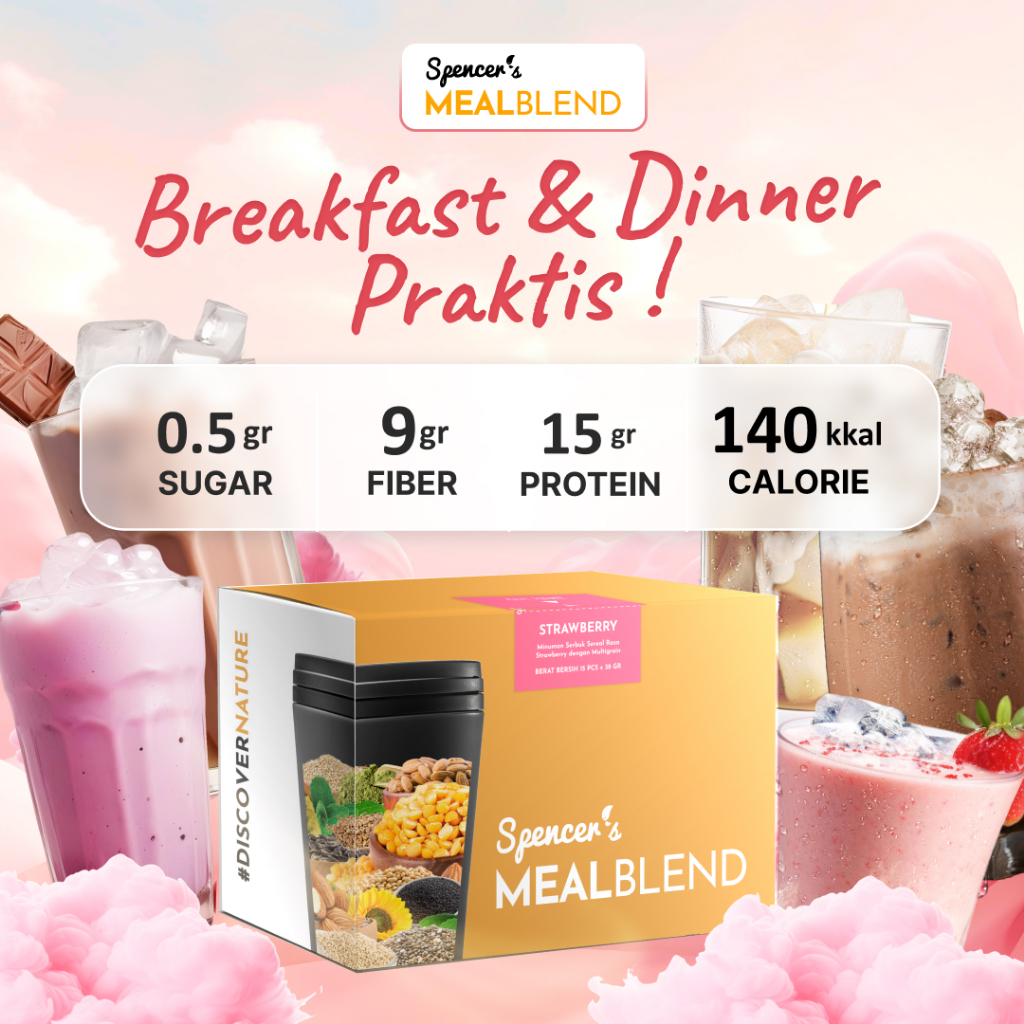 

Spencer's MealBlend - Meal Replacement Nutrisi Alami Breakfast dan Dinner untuk Bantu Nutrisi Harian