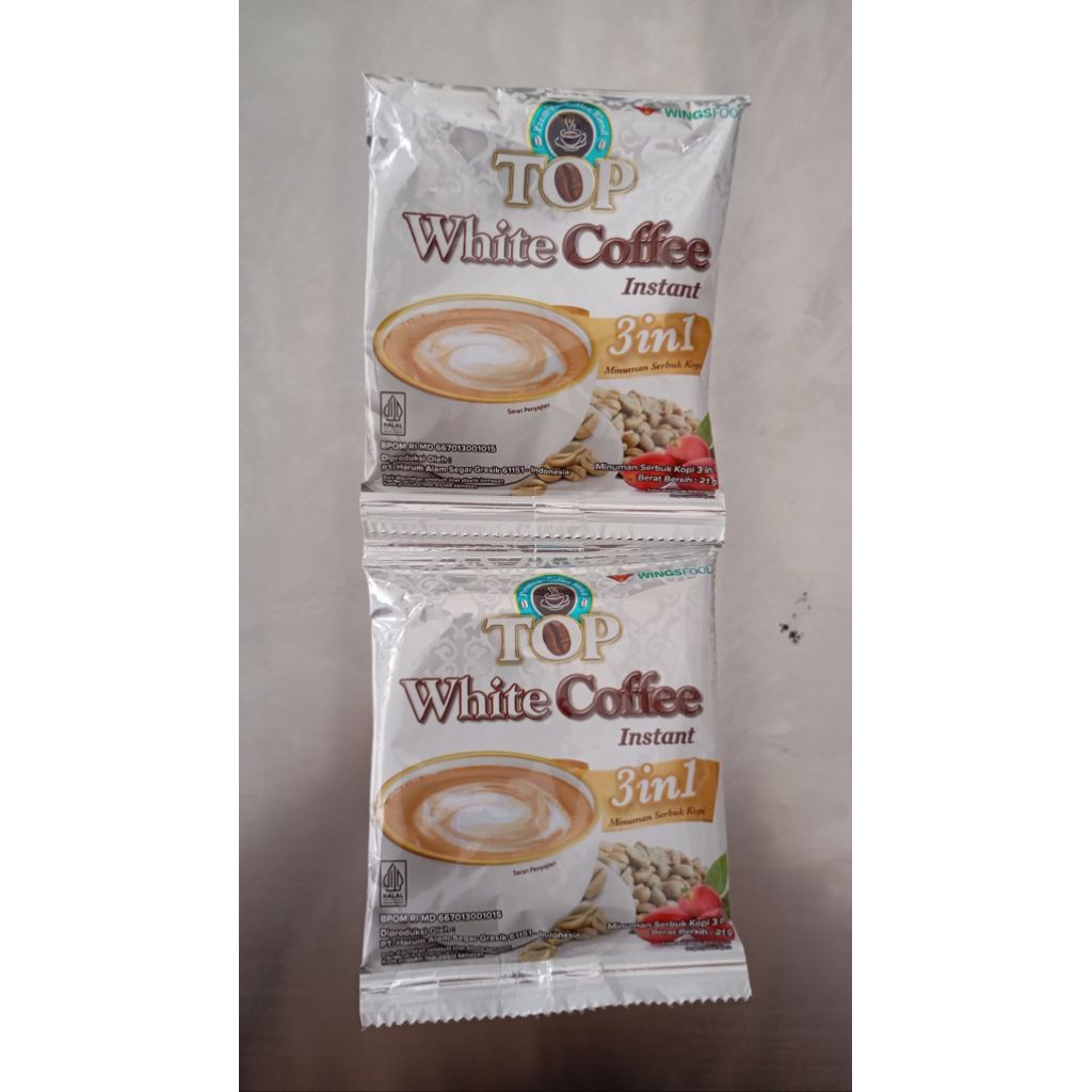 

Top white coffe 3in1 renceng 10 sachet
