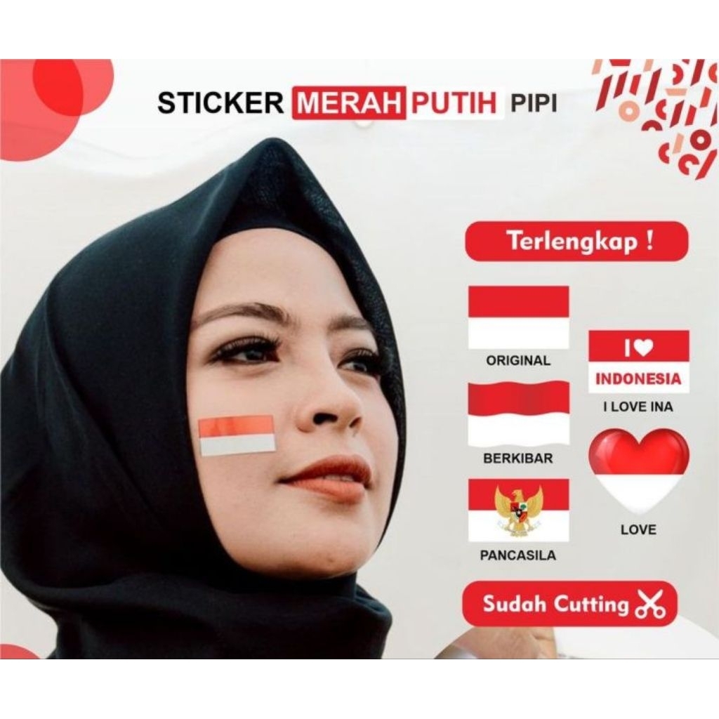 

stiker muka bendera merah putih Indonesia dirgahayu RI independence day merdeka