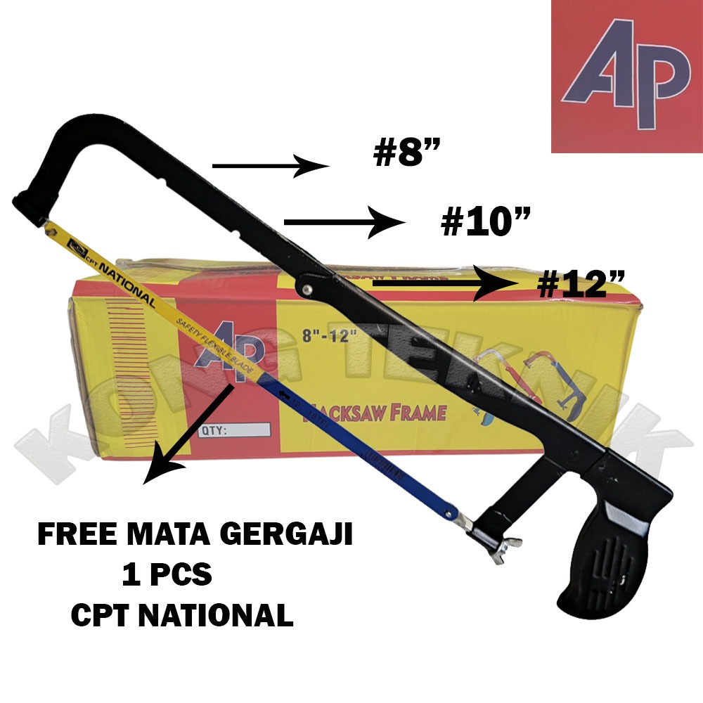 AP Gegaji Kayu Papan Pohon Gergaji Besi Multifungsi Adjustable 8 10 12 Inch 300mm