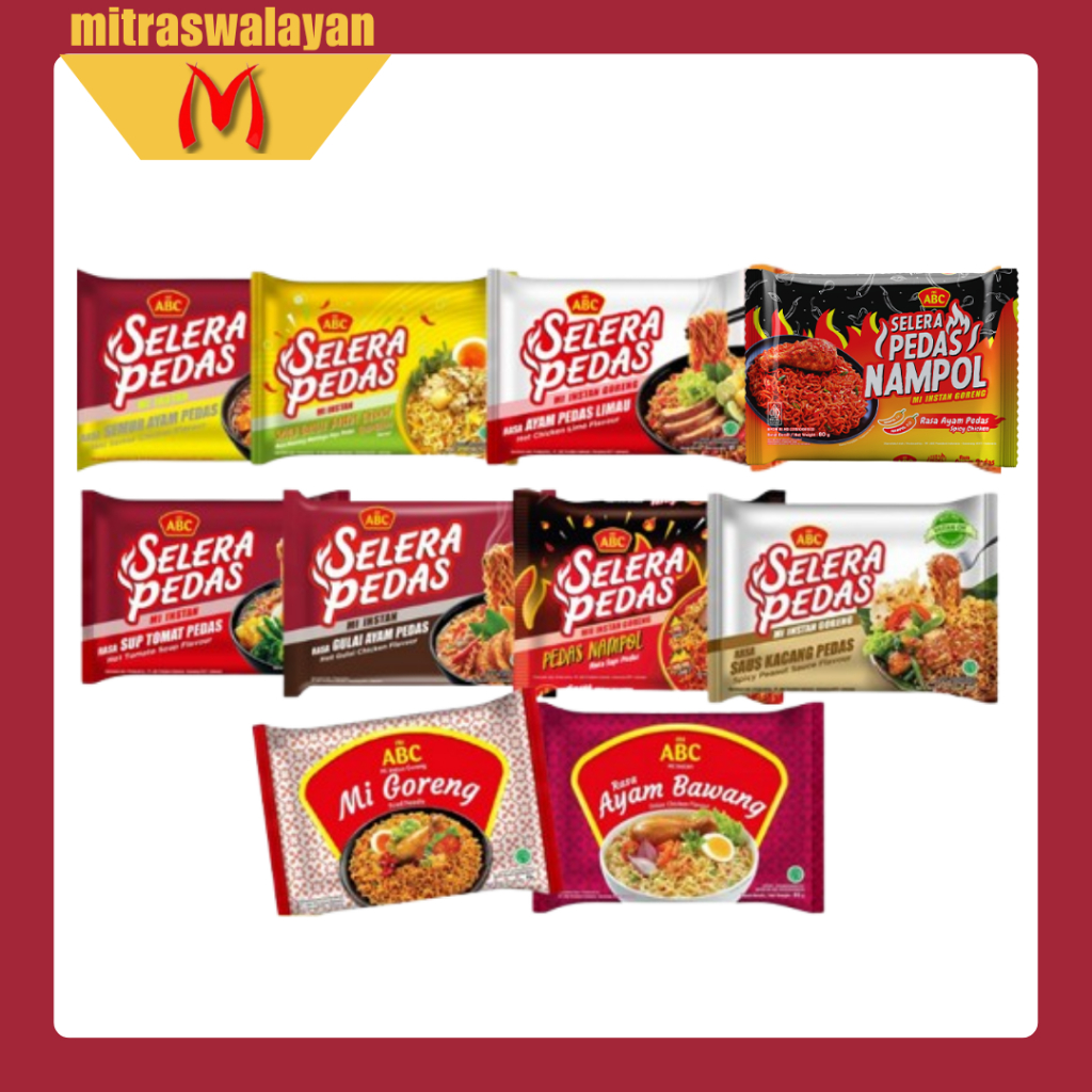 

ABC Mie Instant Selera Pedas Goreng & Kuah All Variant