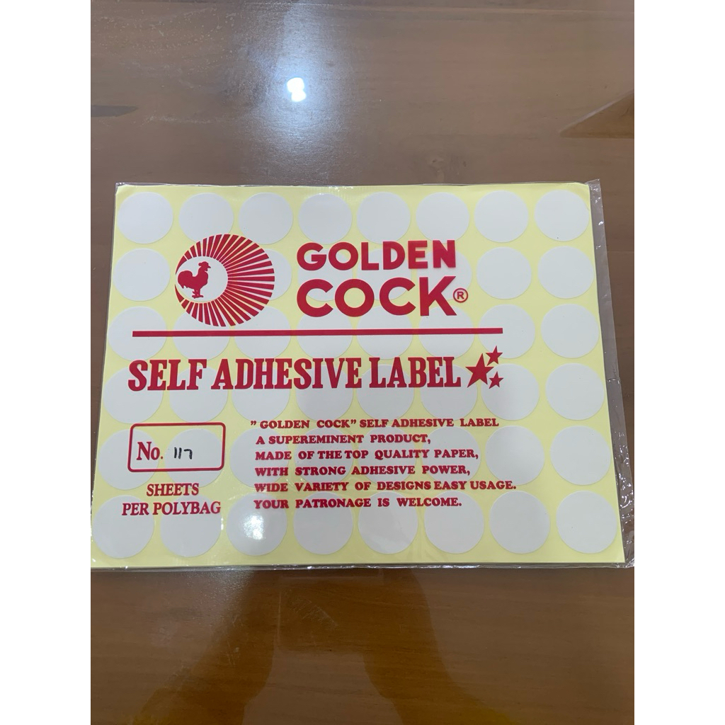 

GOLDEN COCK Label No. 117 - Self Adhesive Label 117 - Sticker Bulat 25mm