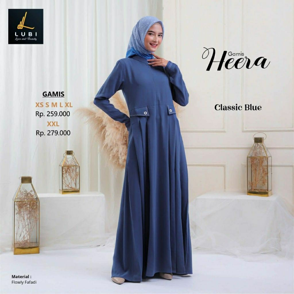 HEERA DRESS CLASSIC BLUE | GAMIS LUBI