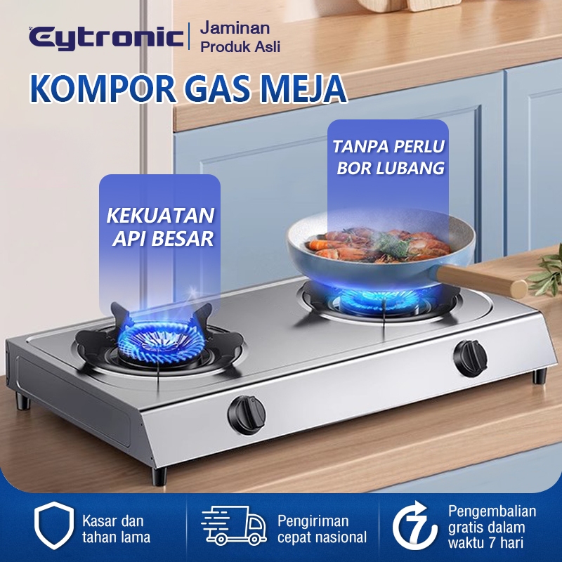 TERLARIS [COD] EYTRONIC KOMPOR TANAM GAS 2 Tungku Stainless Steel KOMPOR TANAM GAS 2 Kompor gas