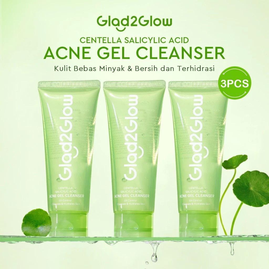 facial wash glad2glow fw g2g centela bluebery sabun cuci muka glad2glow