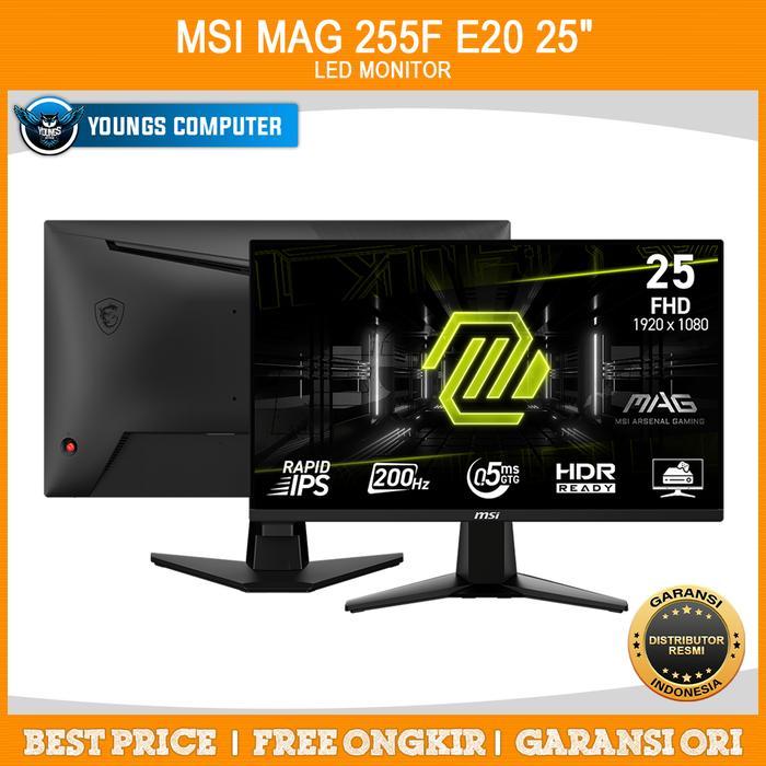 LED MSI MAG 255F E20 25" IPS 200Hz 0.5ms FHD Gaming Monitor Penerus 256F 25 Inch