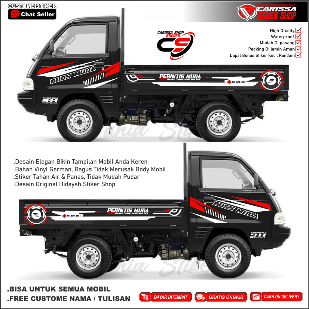 Stiker Cutting Mobil PRINTIS MUDA Pickup Futura Suzuki Stiker Variasi Mobil Pickup Carry Futura
