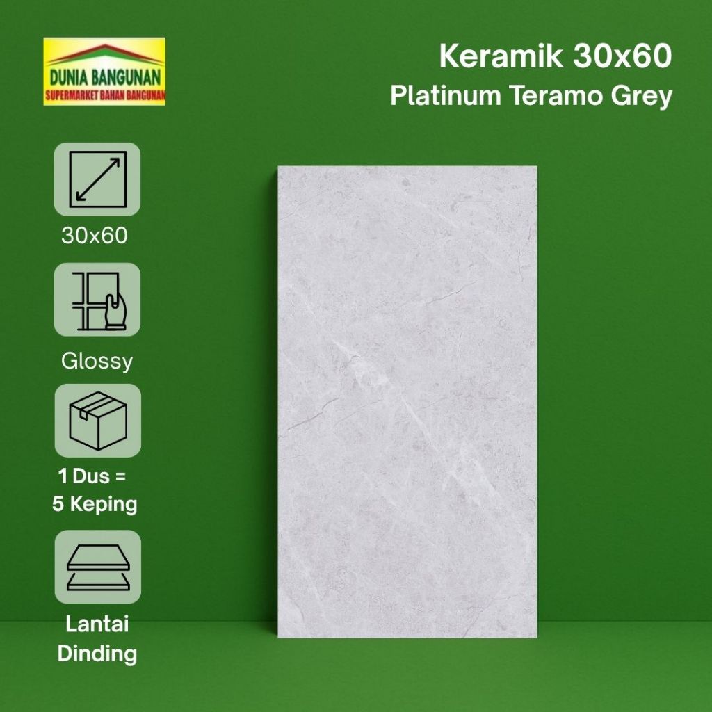 Keramik Dinding 30x60 Platinum Teramo Grey Keramik Marble Abu Glossy