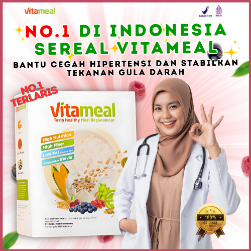 

ORIGINAL Vitameal Sereal Sehat Pengganti Nasi Efektif Cegah Diabetes Turun Gula Darah Redakan Asam Lambung Maag Akut BPOM Halal Vitameel Asli VITAMIEAL SUPERFOOD