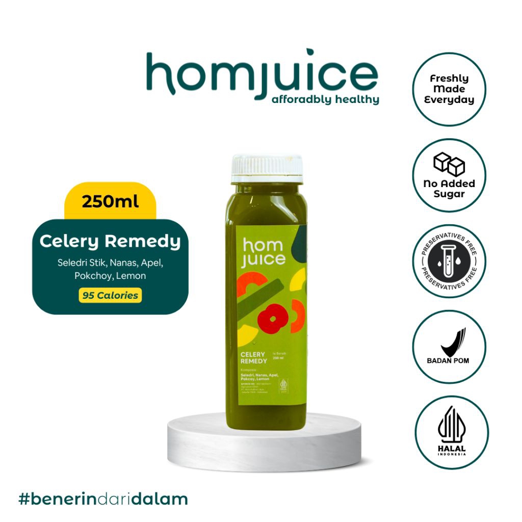 

Homjuice - Celery Remedy 250 ml (Cold-Pressed Juice/Jus/Detox)
