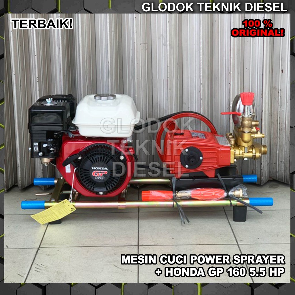 Mesin Power Sprayer Steam Cuci Motor & Mobil + GP 160 GP160 Engine Bensin SIAP PAKAI SATU SET ORIGIN