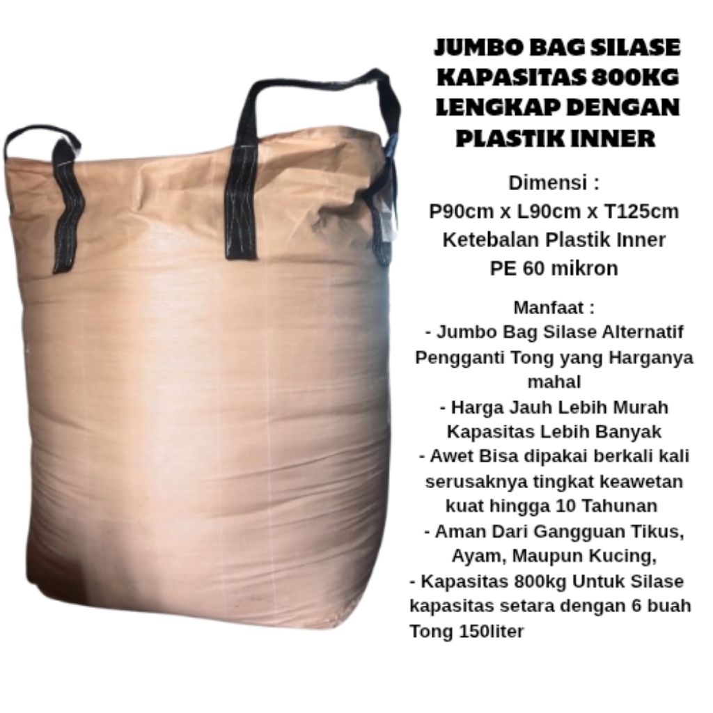 Jumbo Bag Silase Kantong Silase/Permentasi Silo Bag Wadah Untuk Silase Pengganti Tong Kapasitas 800K