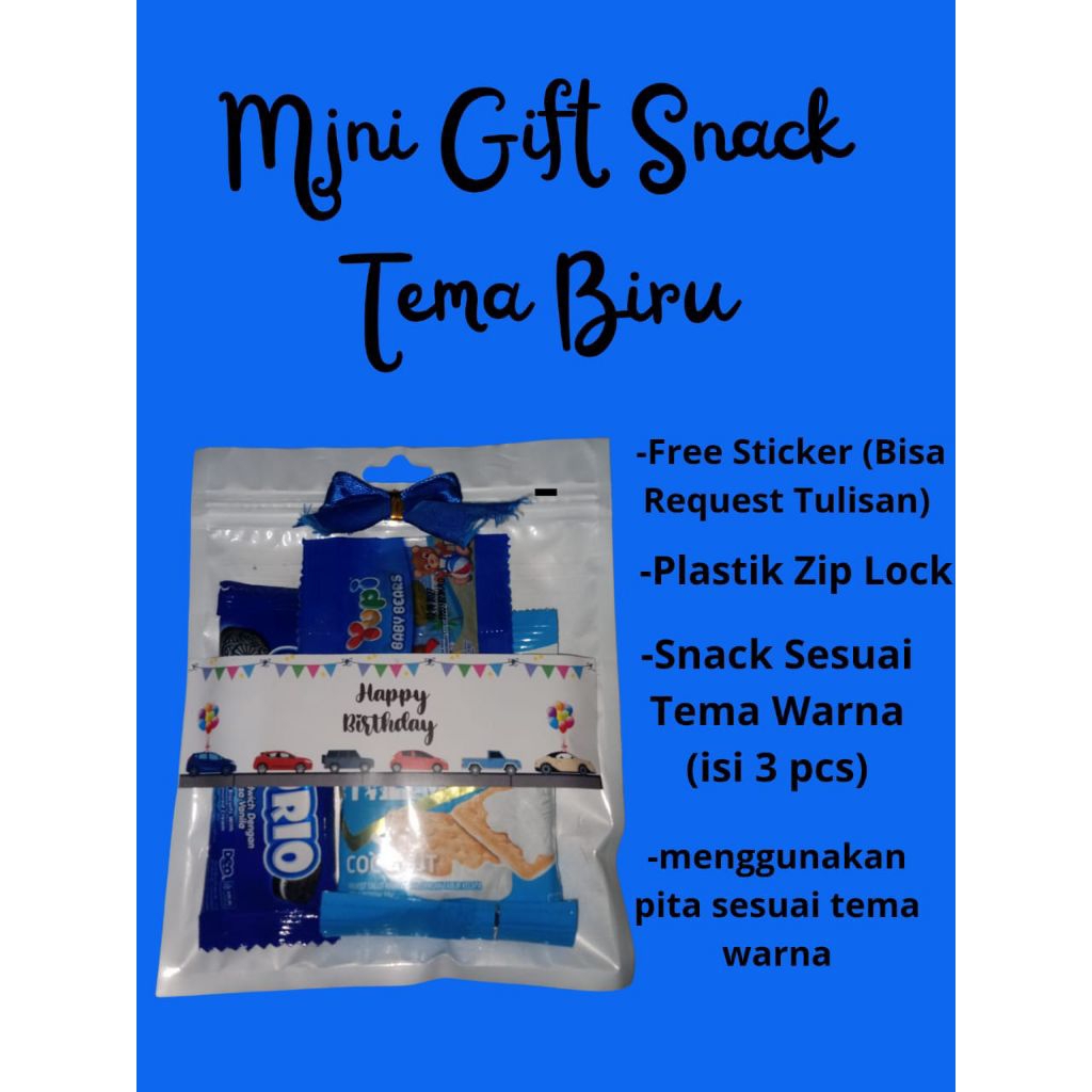 

Mini Gift Snack Tema biru / Mini Hampers / Hampers snack / Mini Gift Ulang Tahun