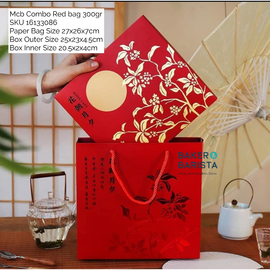 

Mooncake Box Mcb 300gram Combo Red Bag 25x23x4.5 /Kotak Hampers Mid Autumn Kue Bulan Aesthetic