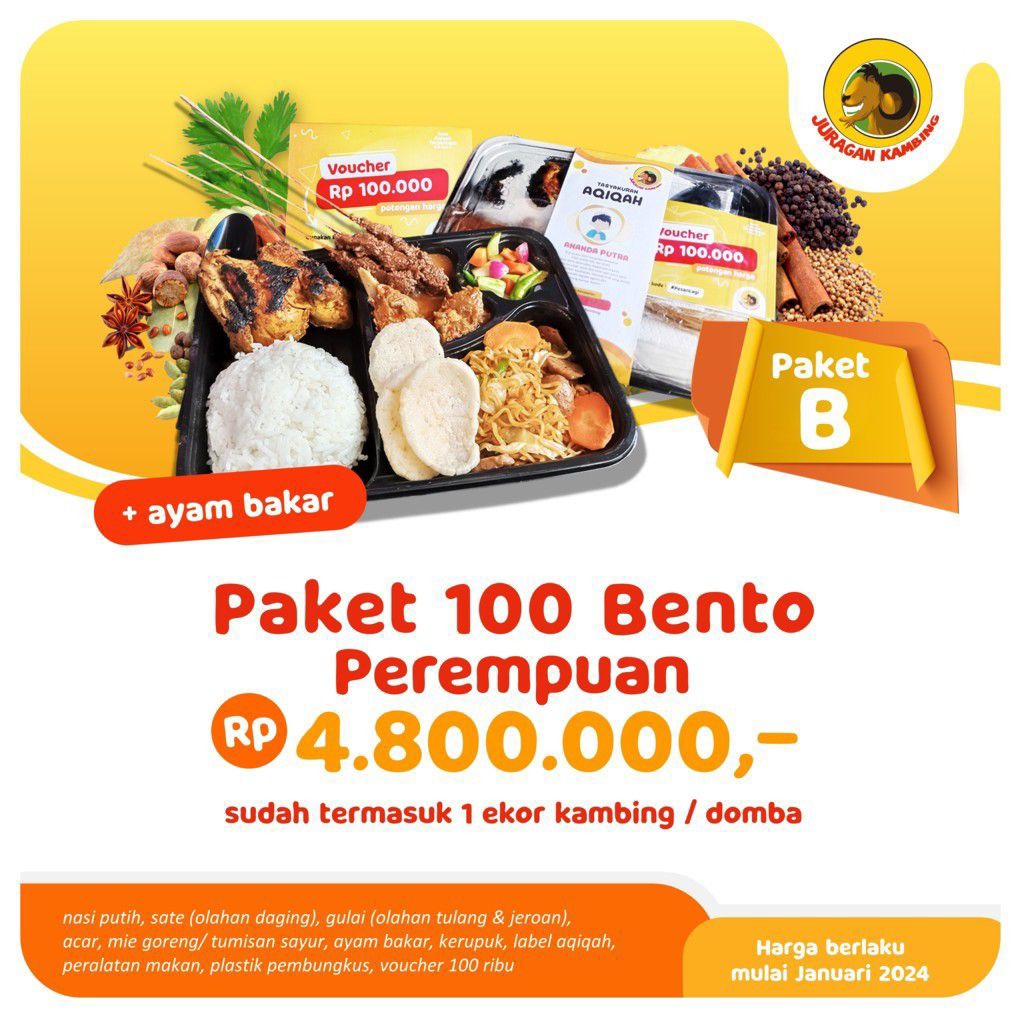 

Paket Aqiqah Bento 100 Perempuan