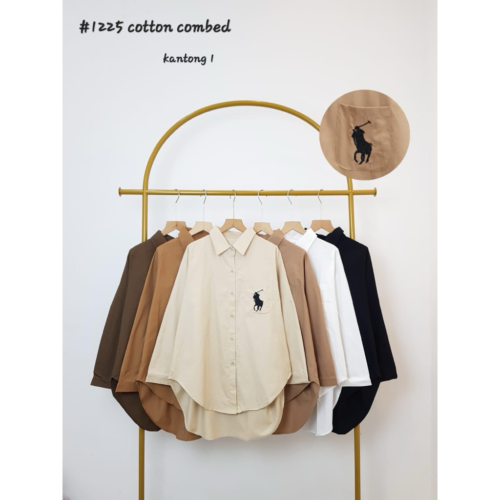 KEMEJA POL0 WANITA TERBARU | KEMEJA KATUN COMBED WANITA | KEMEJA TERBARU WANITA