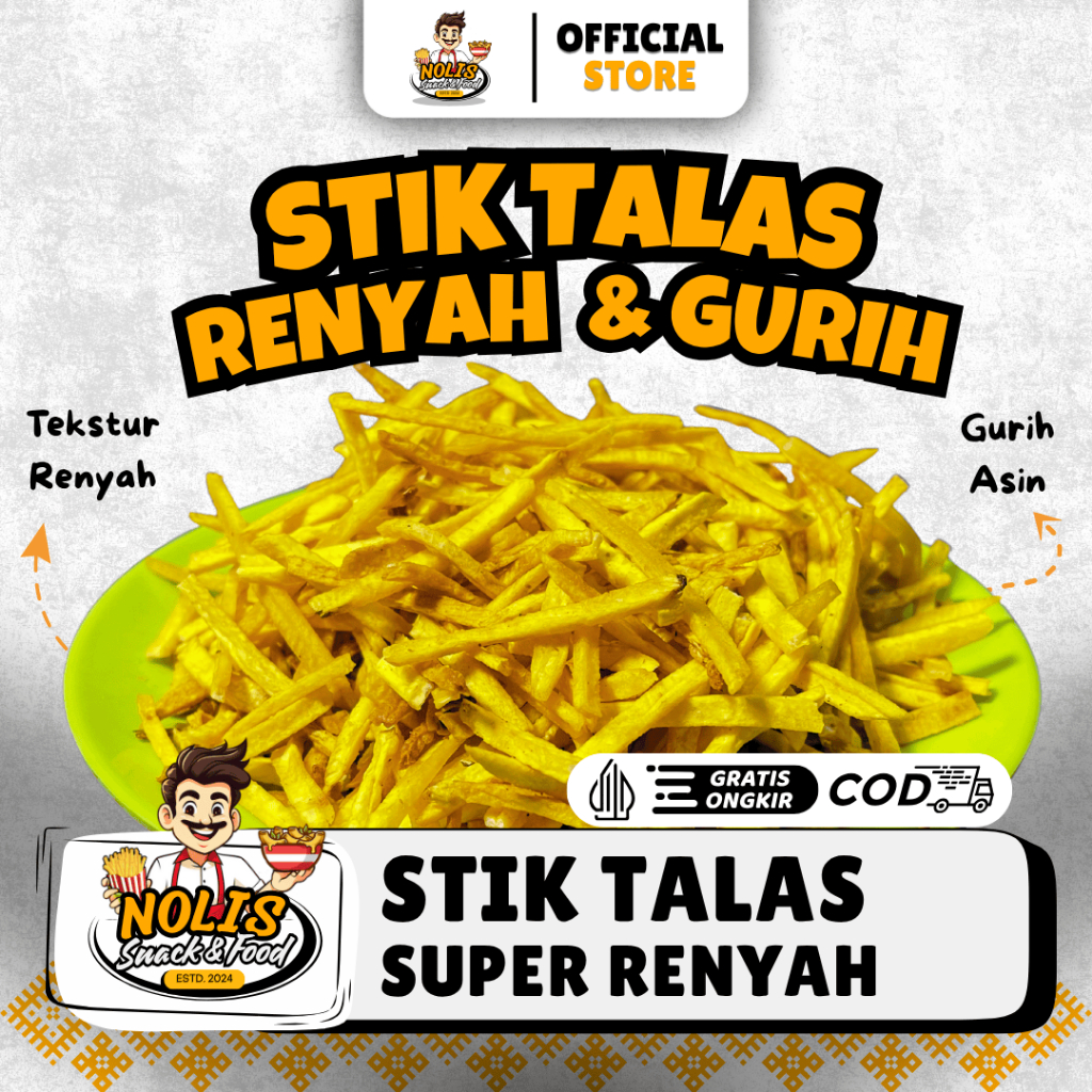 

Stik Talas Gurih Renyah | Keripik Stik Tales Rasa ORI Gurih Original / Makanan Ringan