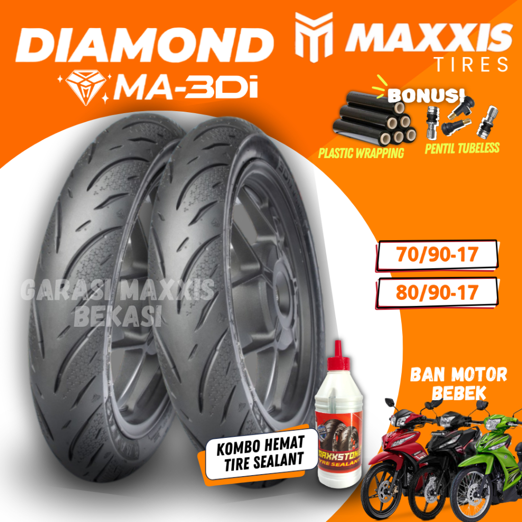 [READY COD] BAN MAXXIS DIAMOND MA-3Di TUBELESS RING 17 ( 70/90-17 & 80/90-17 ) BAN MOTOR BEBEK JUPIT
