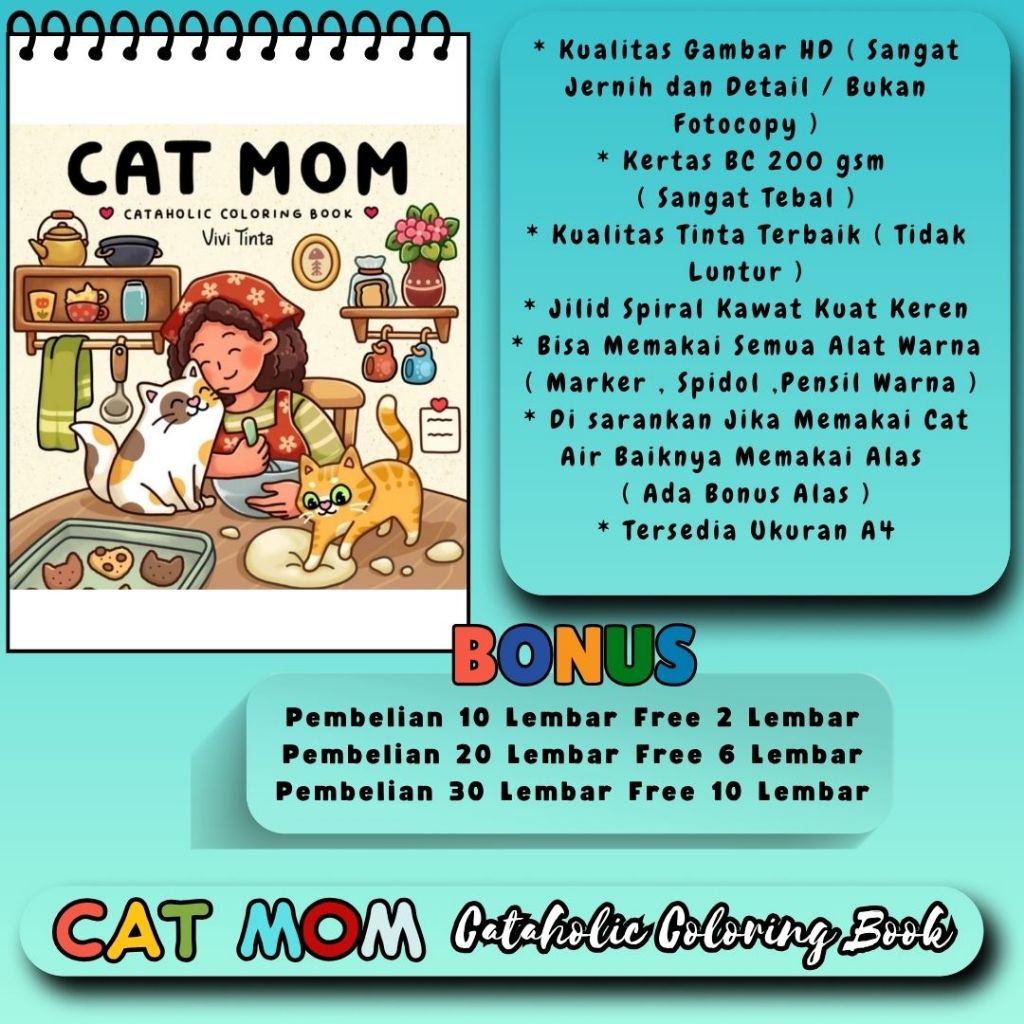 

CAT MOM Buku Mewarnai Tema Keren Coloring Book Murah Berkualitas Gambar HD Jernih Bagus Kertas 200 gsm Tebal Jilid Spiral kawat