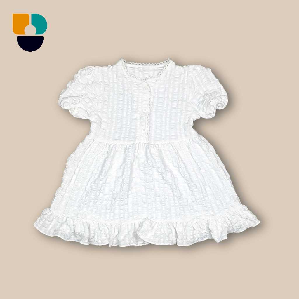 ATHRYN - Peony Dress Baju Anak Perempuan Elegan Warna Putih | Gaun Anak Cewek Lucu Casual