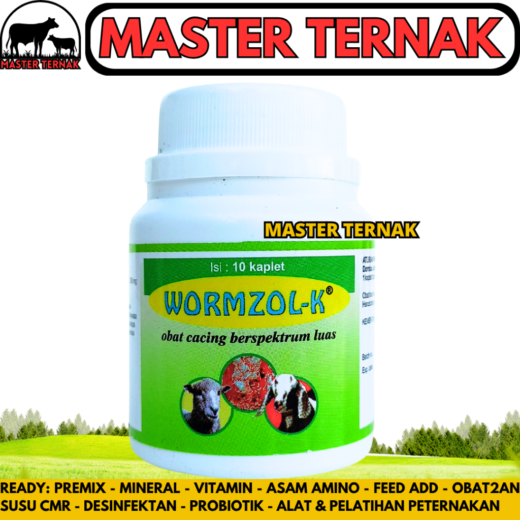 Obat Cacing Kambing WORMZOL K 10 KAPLET MEDION - Obat Cacing Domba Kambing