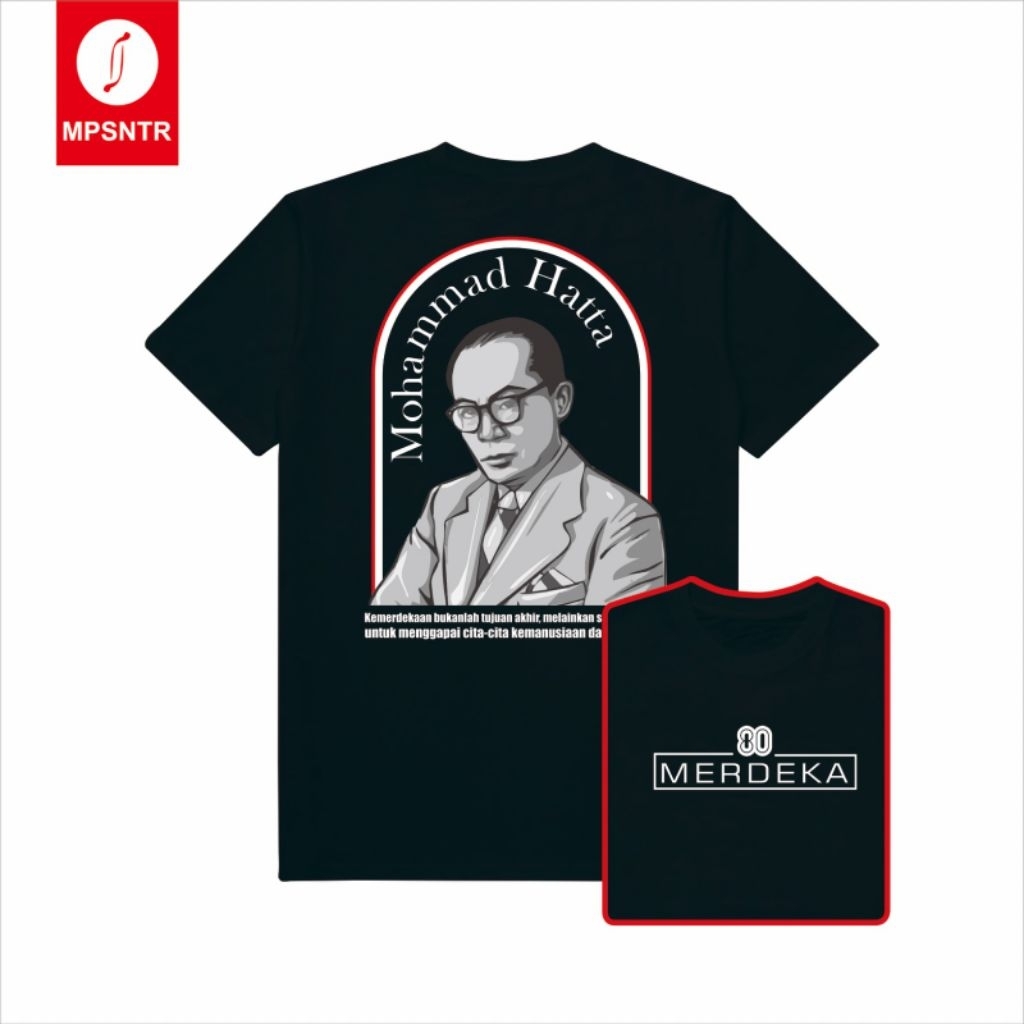 T-shirt Mohammad Hatta | Kaos Mohammad Hatta | Kaos Muhammad Hatta | T-shirt Mapsantri Mohammad Hatt