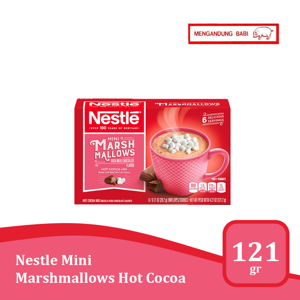 

Nestle Mini Marshmallows Hot Cocoa – Minuman Cokelat Hangat dengan Marshmallow (121g / 6 Sachet) NON HALAL