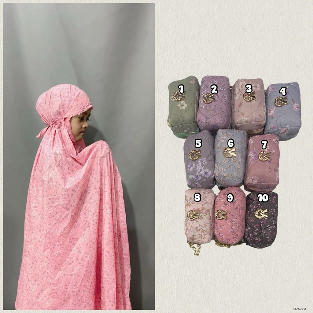 mukena traveling anak//mukena traveling anak pouch//mukena anak//mukena anak lucu//mukena anak canti