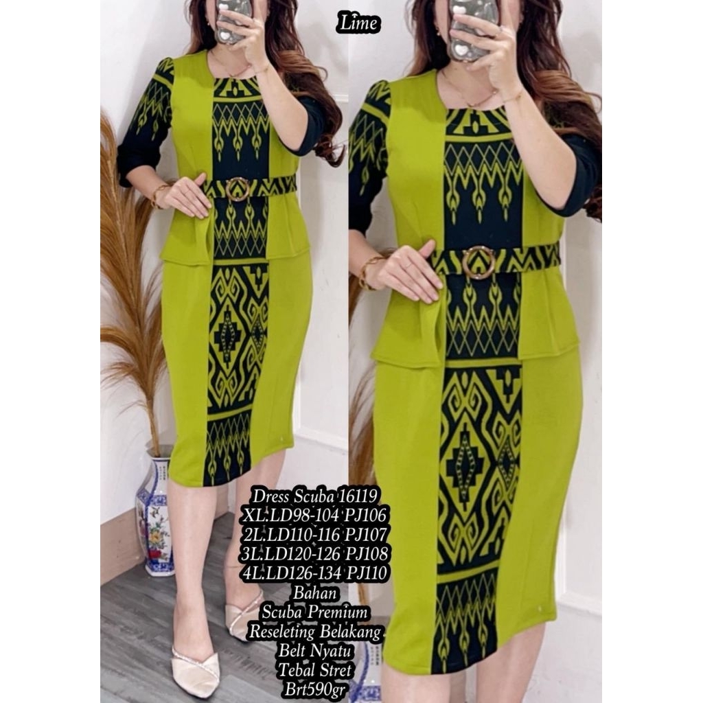 001 LIM 4L 3L FER 16119 / ASD81954 DRESS SCUBA WANITA IMPORT / READY / REALPICT