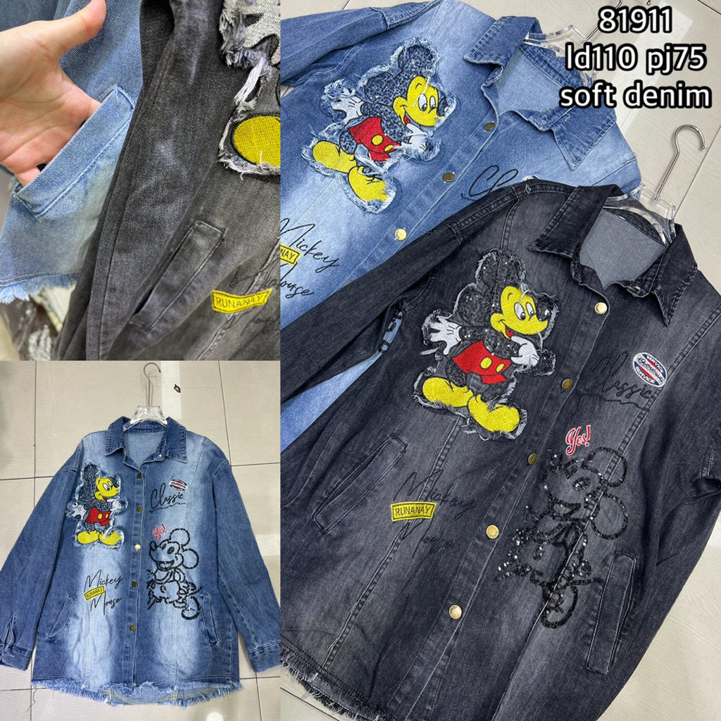 kemeja denim - outer denim - kemeja denim import wanita
