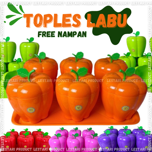 Toples Set Labu Ukuran L Isi 6 Toples + Nampan Unik | Toples Set Labu + Nampan unik ukuran L 1000 ml