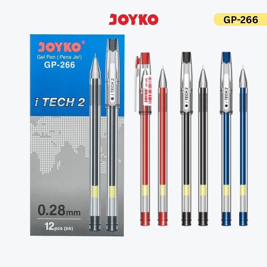 

JOYKO Pulpen Gel 1 Pack GP-266 iTech 2 0.28mm Isi 12 Pcs (1PACK)