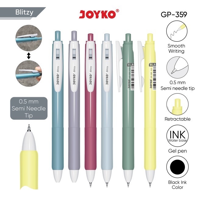 

Gel Pen Pulpen Pena Joyko GP-359 (Blitzy) Gel 0.5 mm (1PACK)
